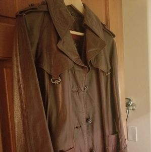 Etienne Aigner leather trench coat